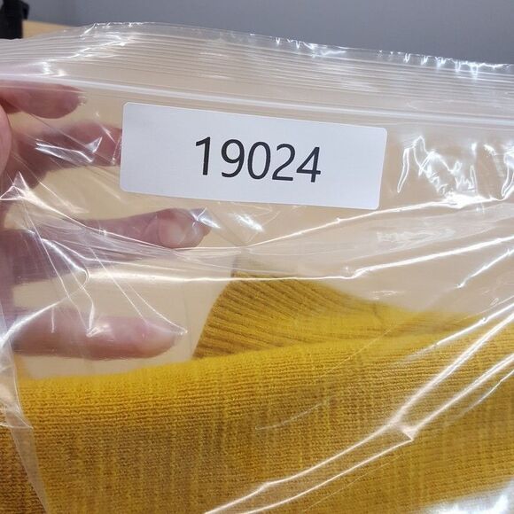 COS Sweater Womens Large Mustard Yellow Pullover Crew Wool Blend - Picture 7 of 7